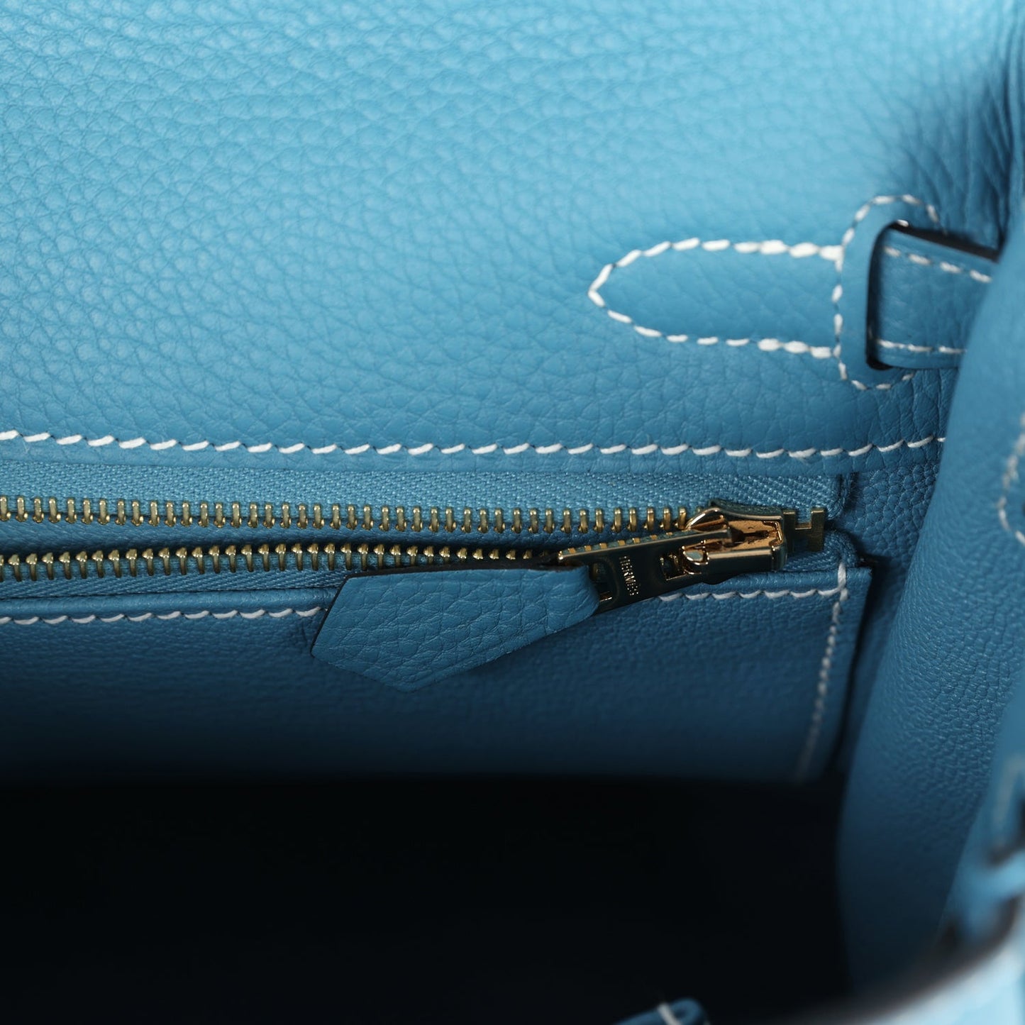 Hermes Kelly Retourne 25 Blue Jean Togo Gold Hardware