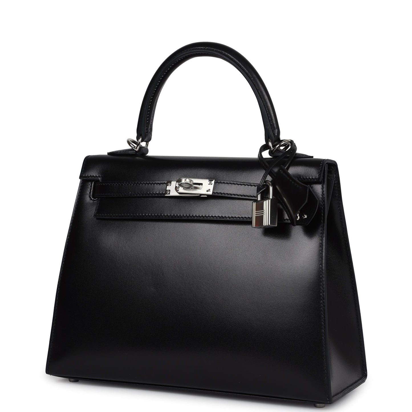 Hermes Kelly Sellier 25 Black Box Palladium Hardware