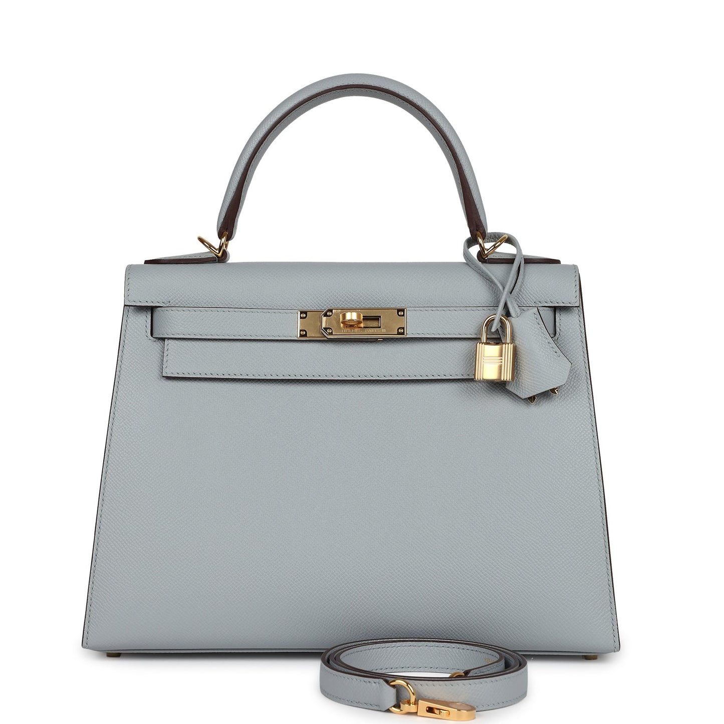 Hermes Kelly Sellier 28 Bleu Glacier Verso Epsom Gold Hardware