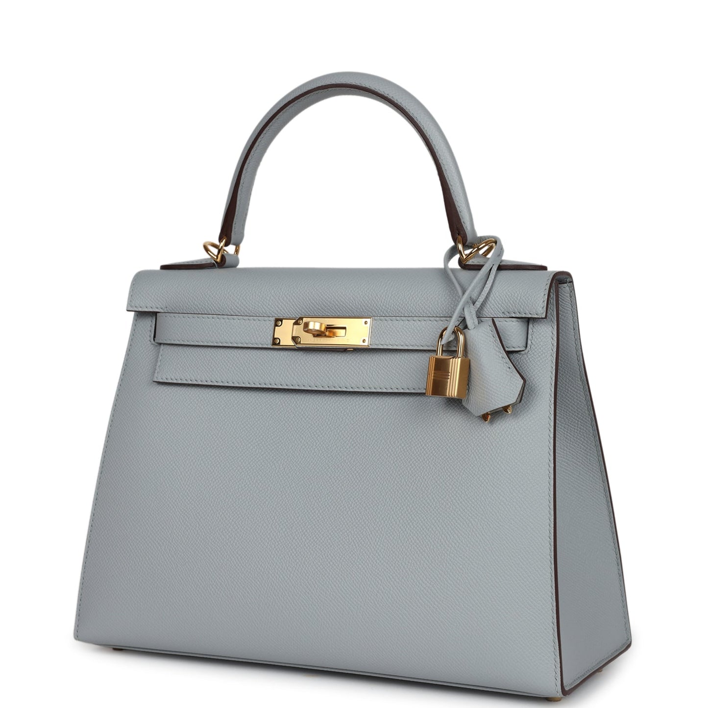 Hermes Kelly Sellier 28 Bleu Glacier Verso Epsom Gold Hardware