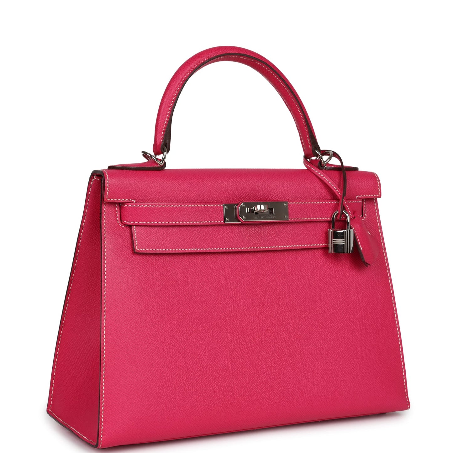 Hermes Kelly Sellier 28 Rose Tyrien Epsom Palladium Hardware