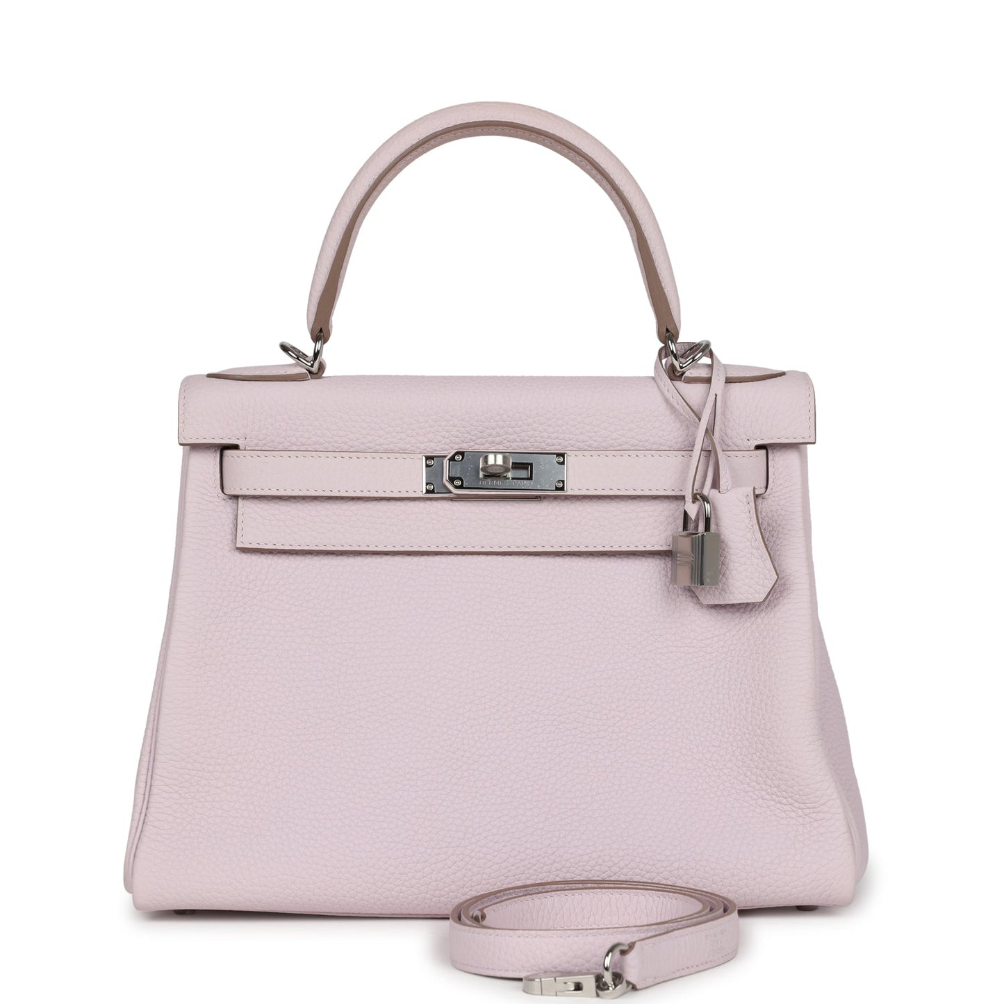 Hermes Kelly Retourne 28 Mauve Pale Clemence Palladium Hardware