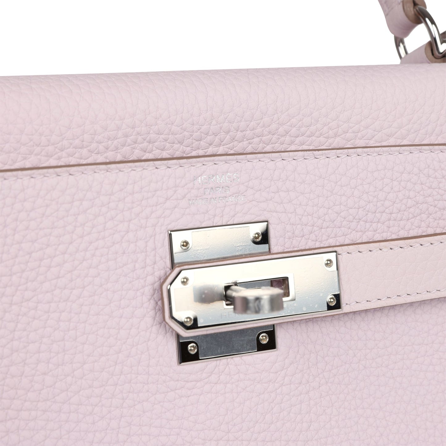 Hermes Kelly Retourne 28 Mauve Pale Clemence Palladium Hardware