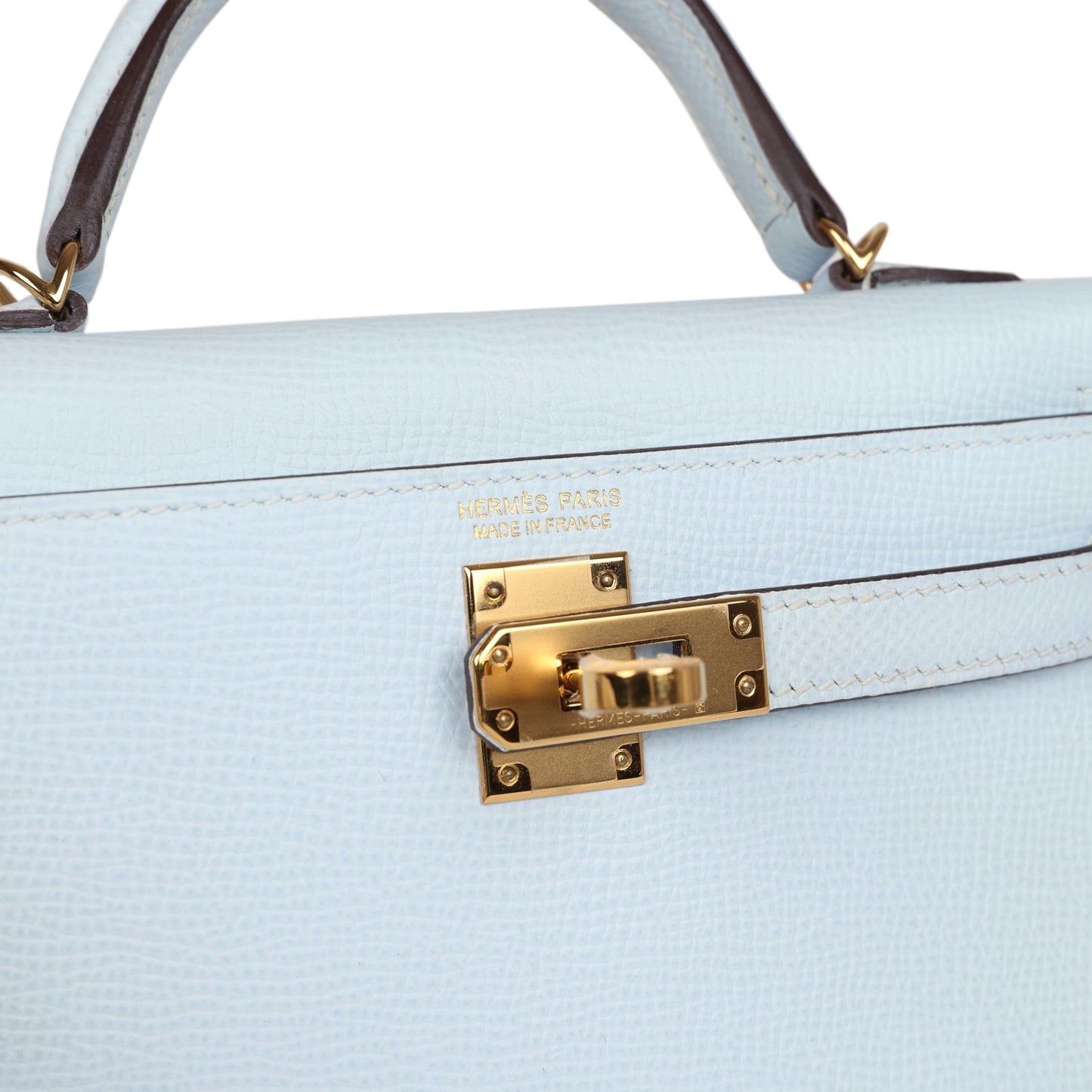 Hermes Kelly Sellier 20 Bleu Brume Epsom Gold Hardware