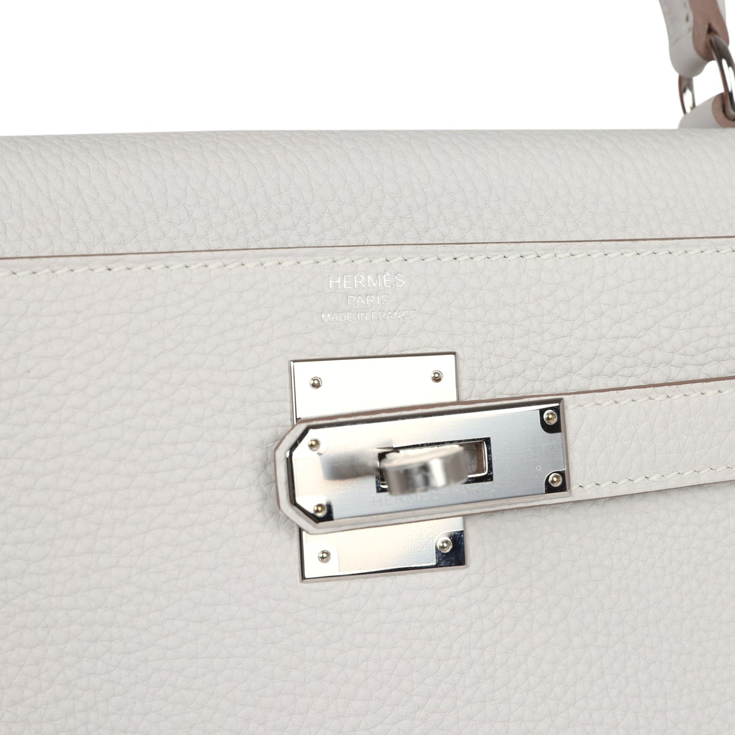 Hermes Kelly Retourne 28 Gris Pale Togo Palladium Hardware