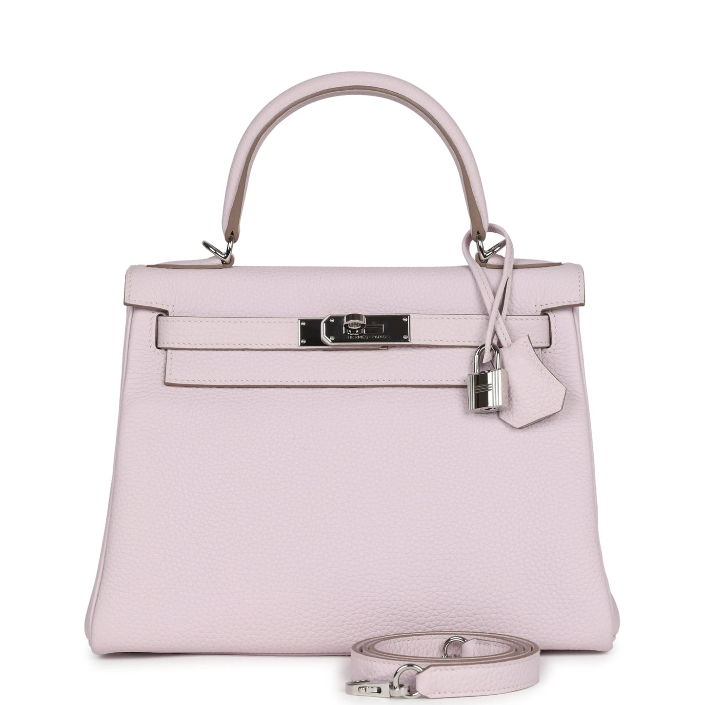 Hermes Kelly Retourne 28 Mauve Pale Clemence Palladium Hardware