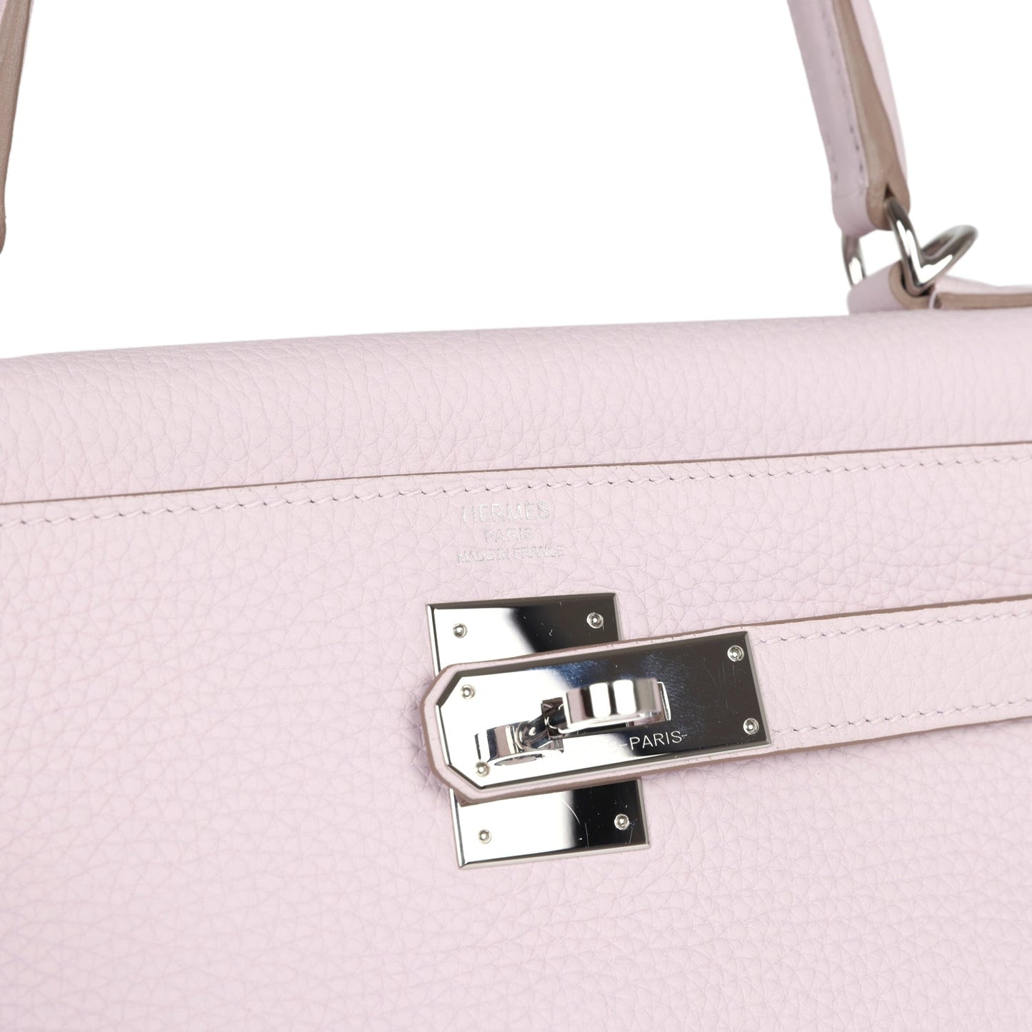 Hermes Kelly Retourne 28 Mauve Pale Clemence Palladium Hardware