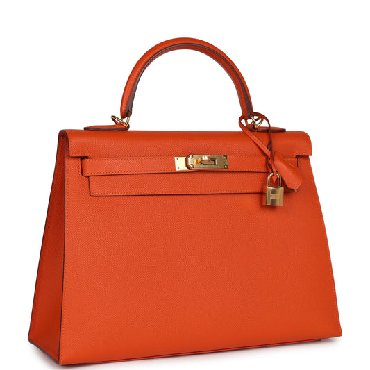 Hermes Kelly Sellier 32 Feu Epsom Gold Hardware