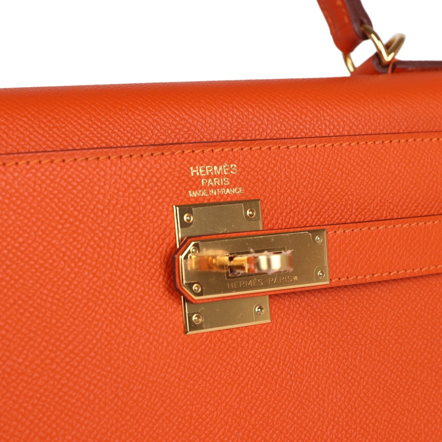 Hermes Kelly Sellier 32 Feu Epsom Gold Hardware