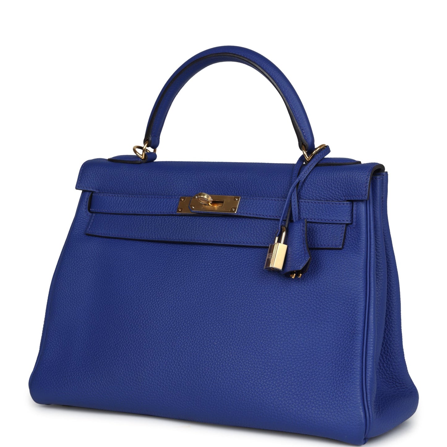 Hermes Kelly Retourne 32 Bleu Electric Togo Gold Hardware