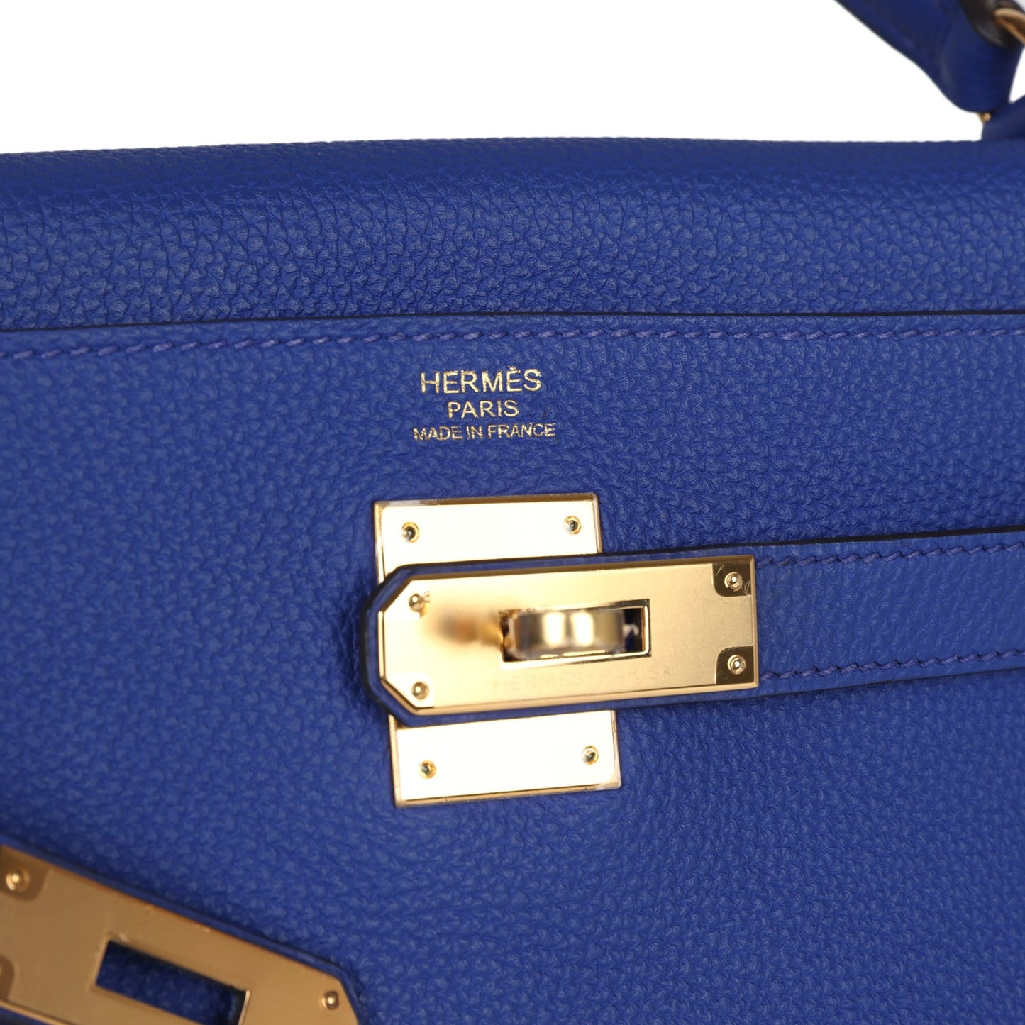 Hermes Kelly Retourne 32 Bleu Electric Togo Gold Hardware