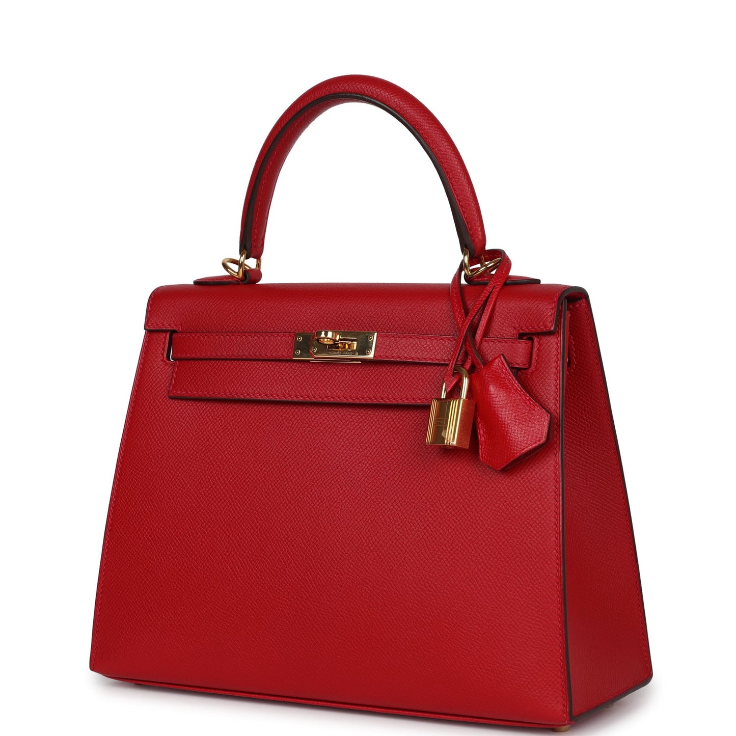 Hermes Kelly Sellier 25 Rouge Casaque Epsom Gold Hardware