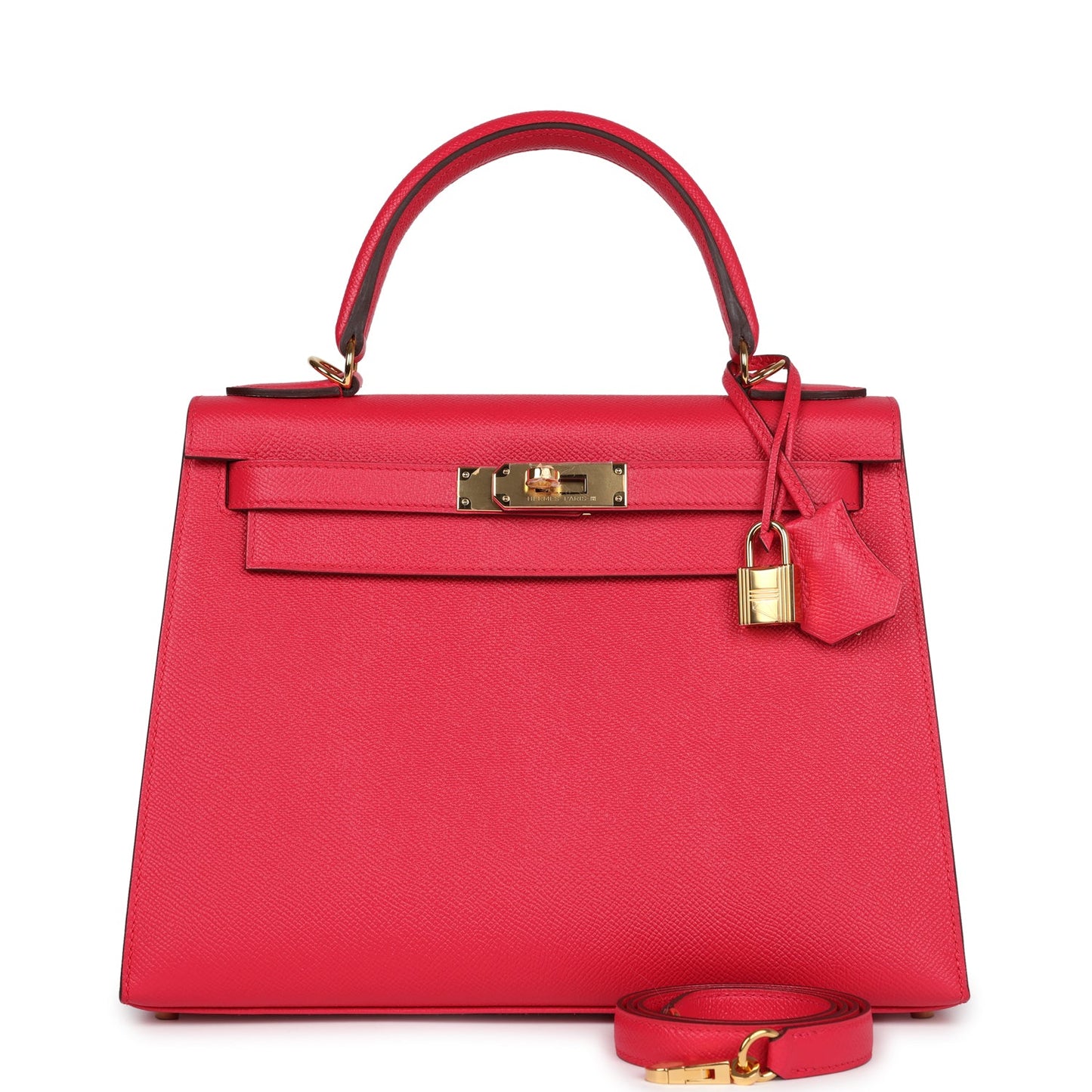 Hermes Kelly Sellier 28 Rose Extreme Epsom Gold Hardware