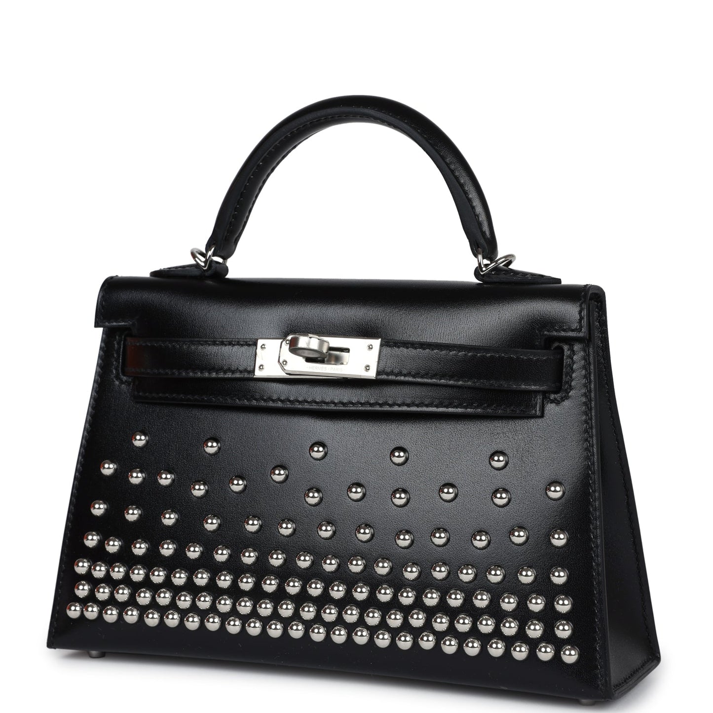 Hermes Kelly Sellier 20 Clouté Black Box Palladium Hardware