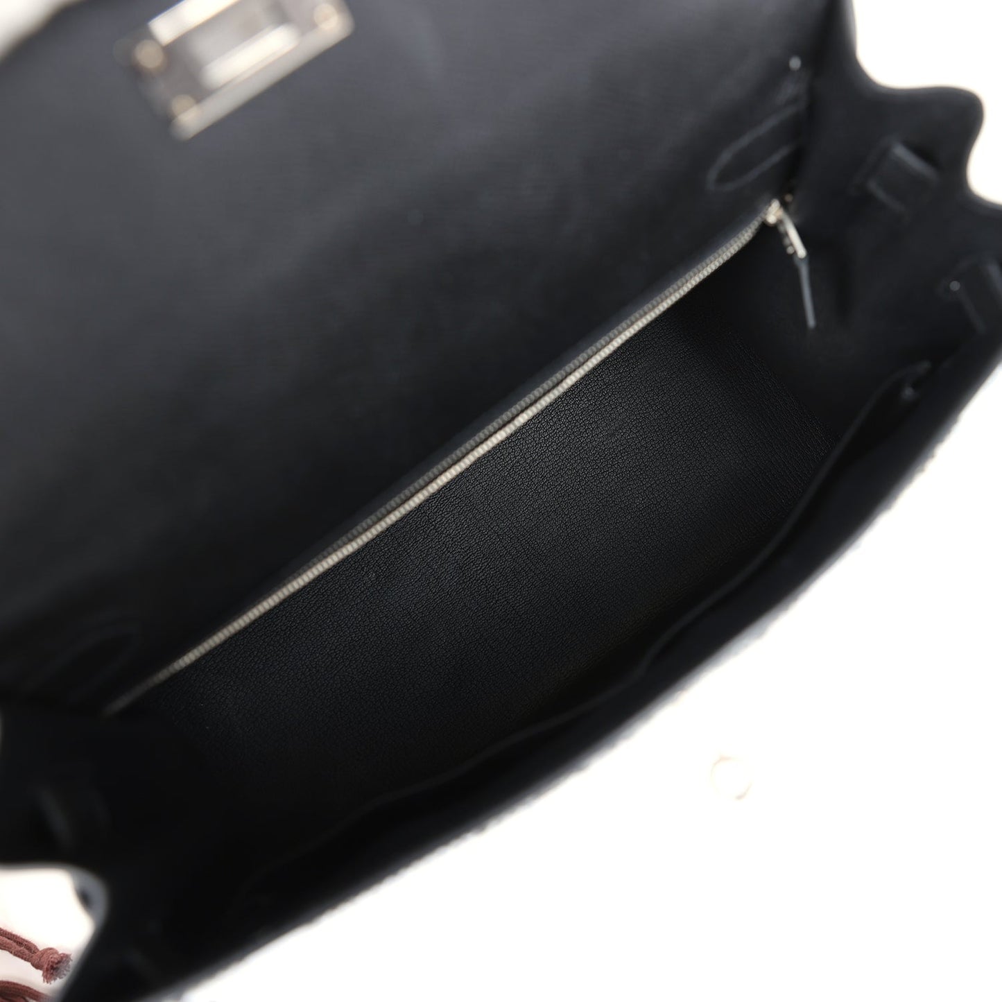 Hermes Kelly Sellier 32 Black Epsom Palladium Hardware