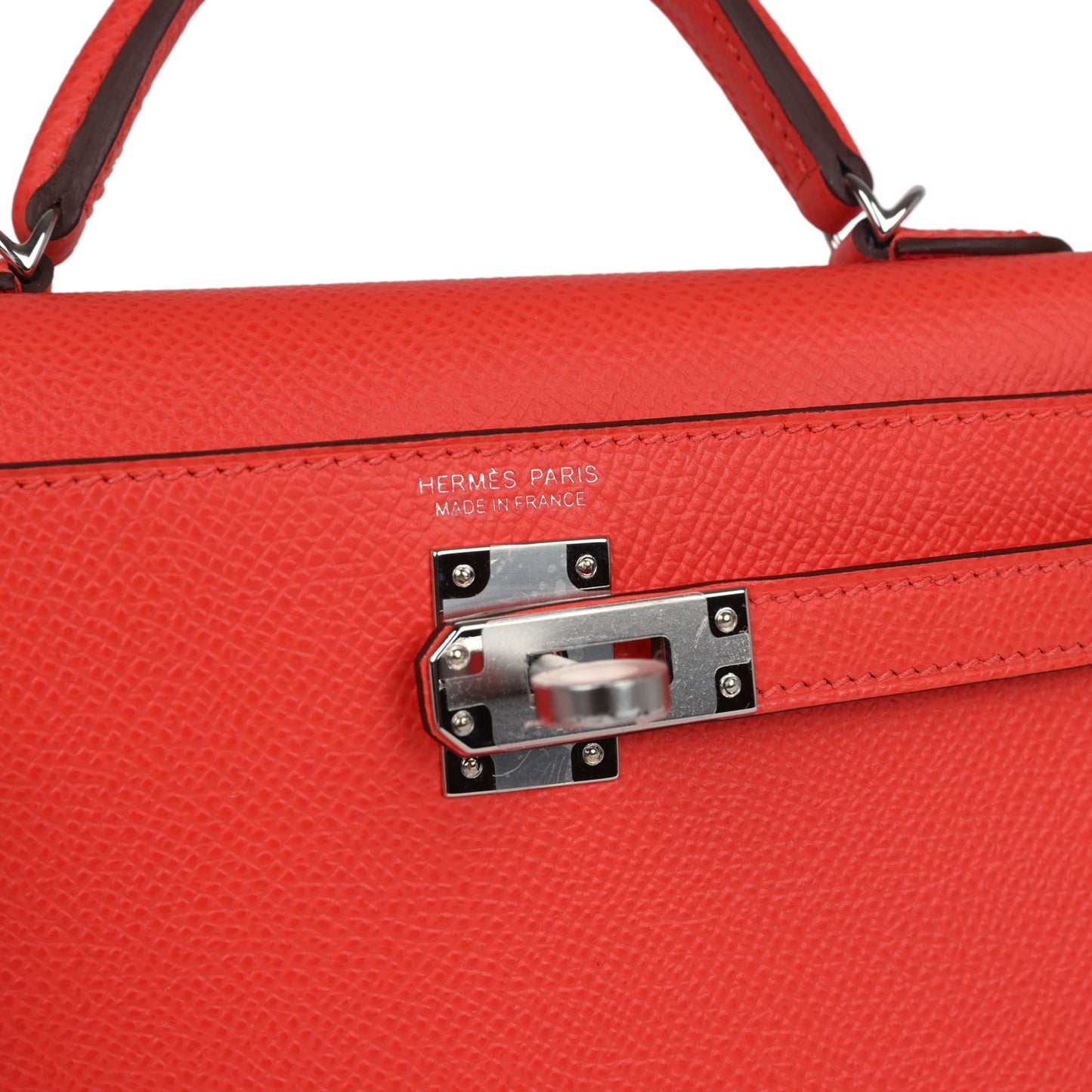 Hermes Kelly Sellier 20 Orange Field Epsom Palladium Hardware