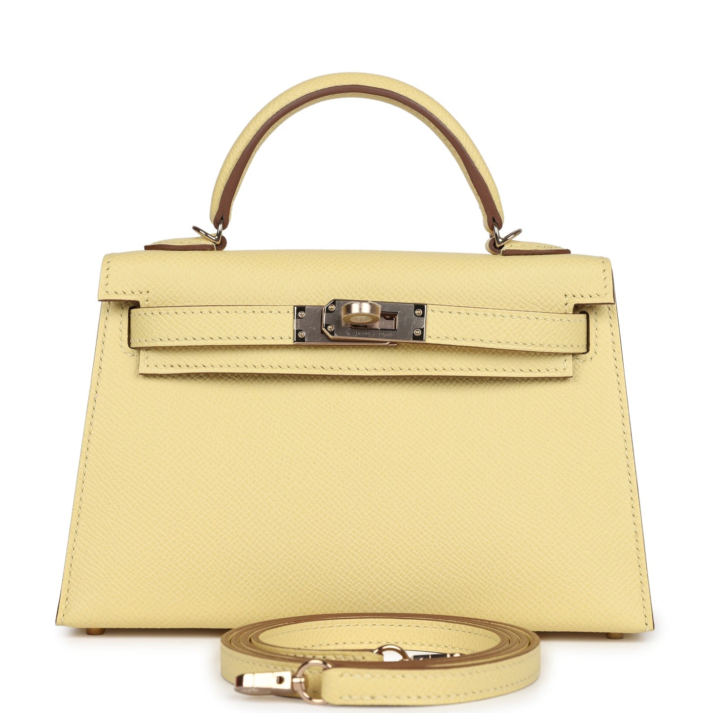 Hermes Special Order (HSS) Kelly Sellier 20 Jaune Poussin Verso Epsom Permabrass Hardware