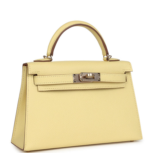 Hermes Special Order (HSS) Kelly Sellier 20 Jaune Poussin Verso Epsom Permabrass Hardware