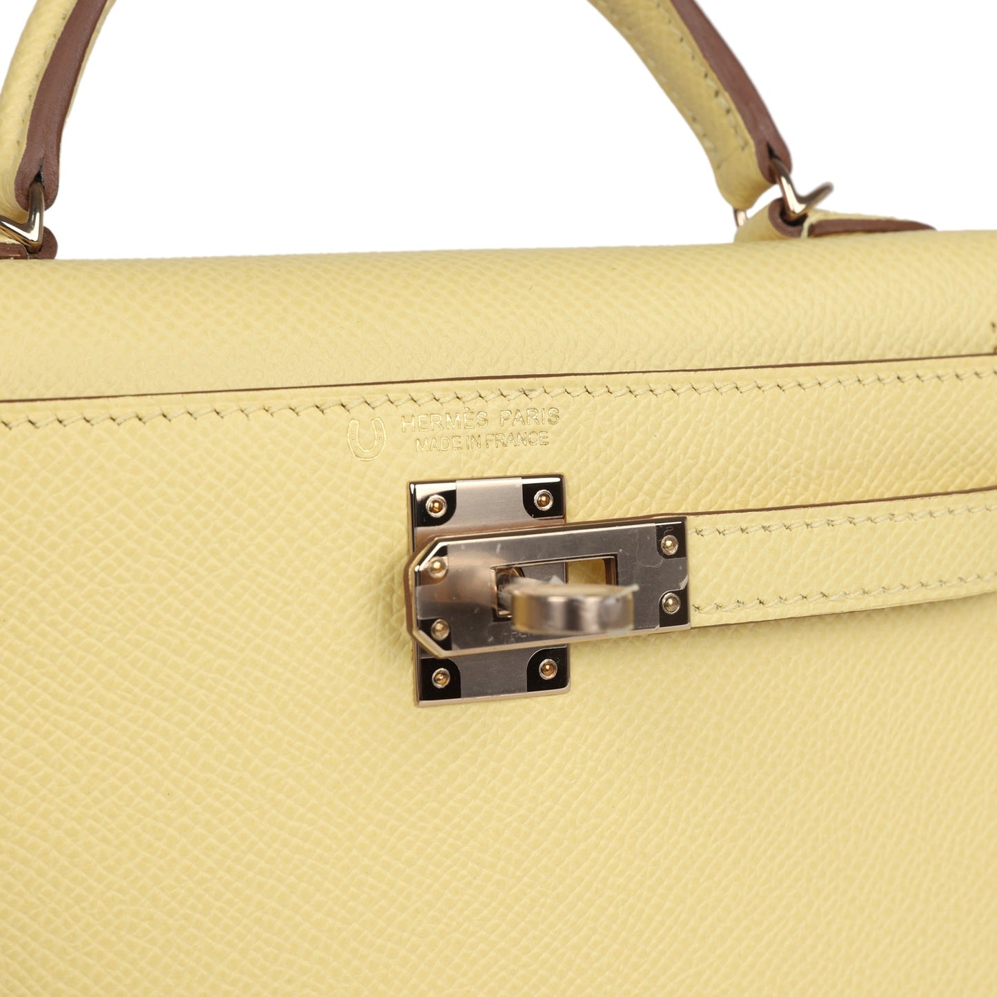 Hermes Special Order (HSS) Kelly Sellier 20 Jaune Poussin Verso Epsom Permabrass Hardware