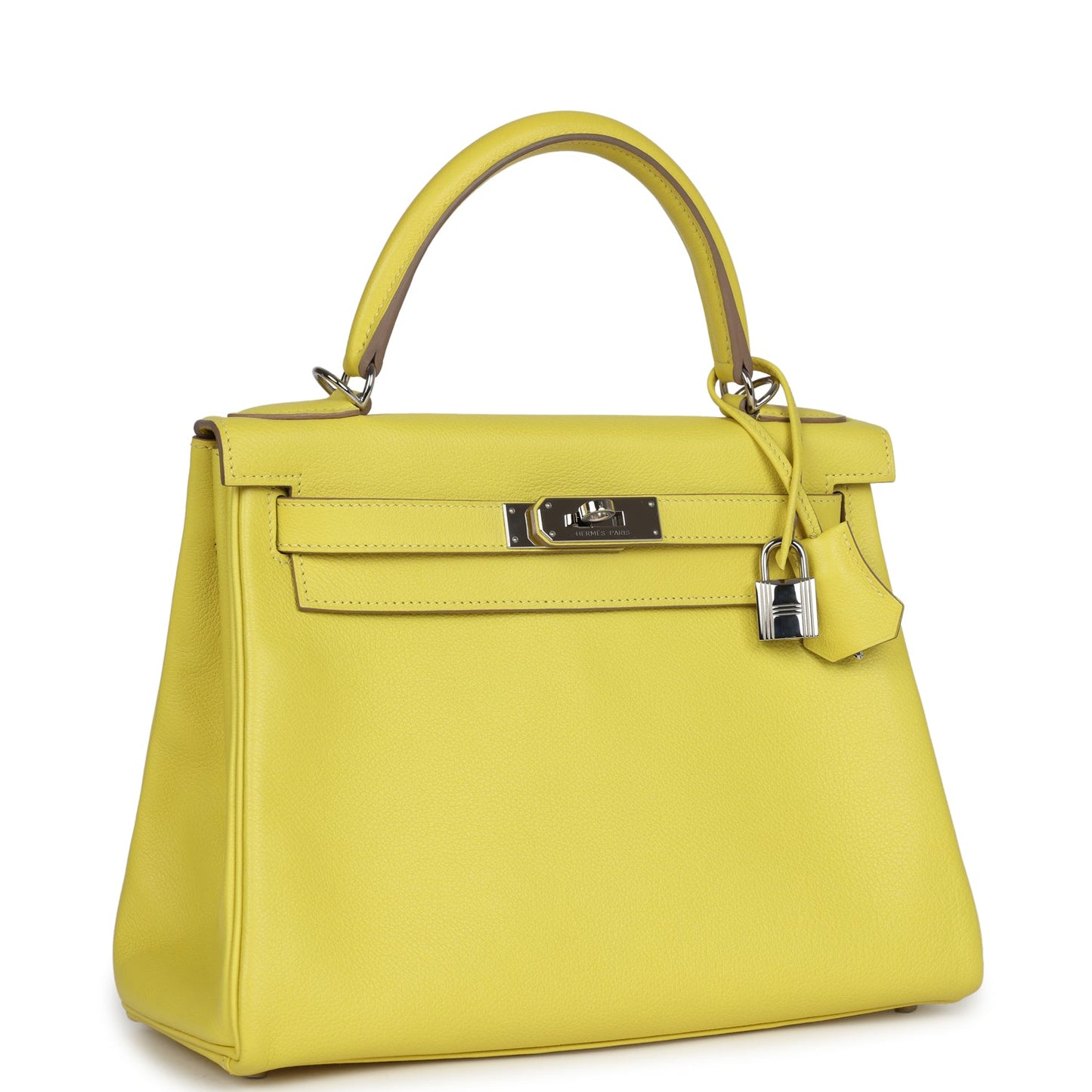 Hermes Kelly Retourne 28 Lime Evercolor Palladium Hardware