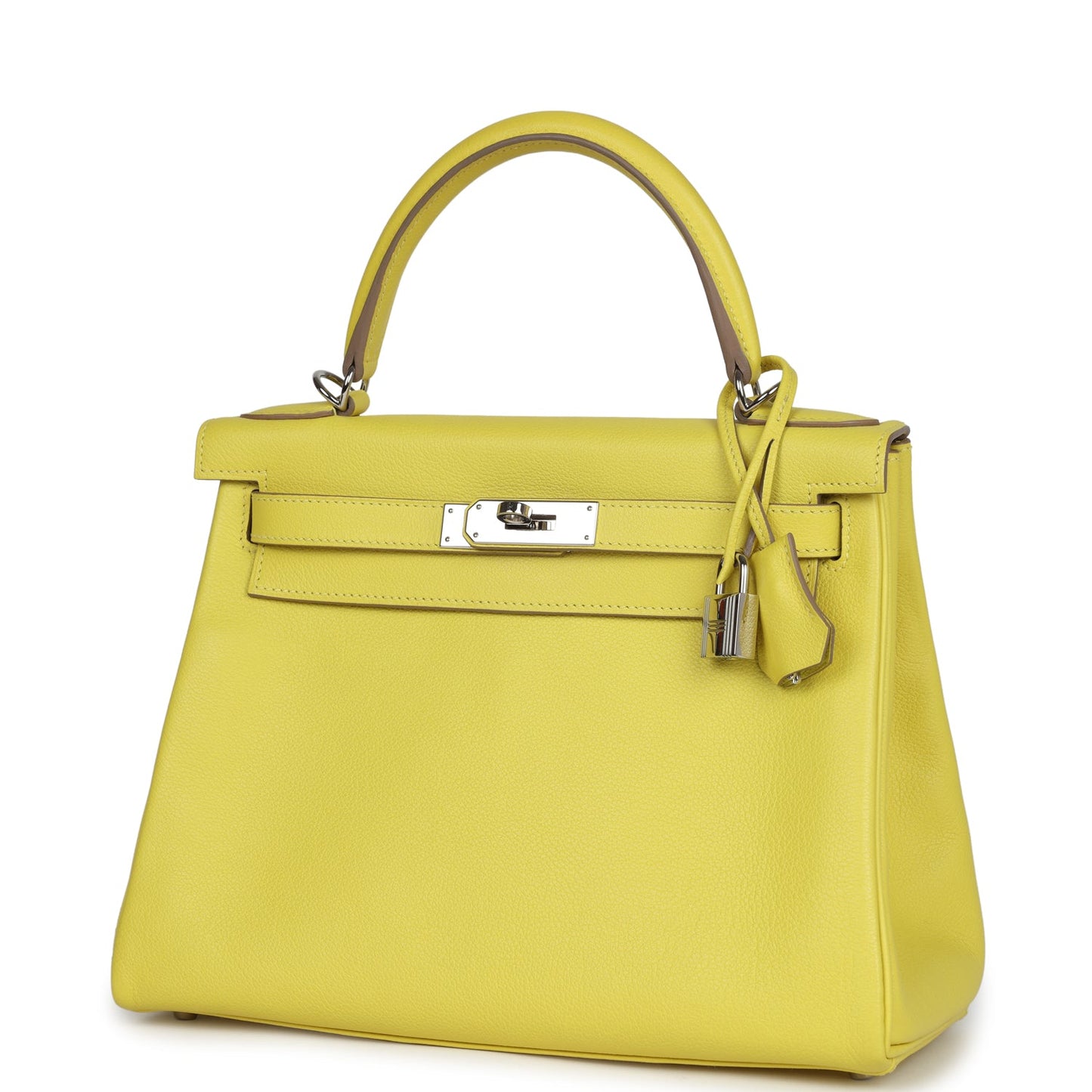 Hermes Kelly Retourne 28 Lime Evercolor Palladium Hardware