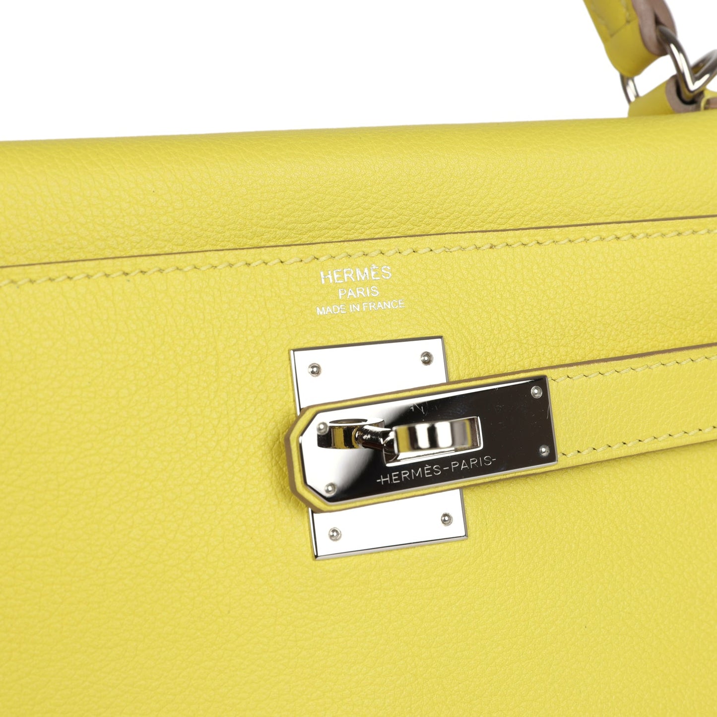 Hermes Kelly Retourne 28 Lime Evercolor Palladium Hardware