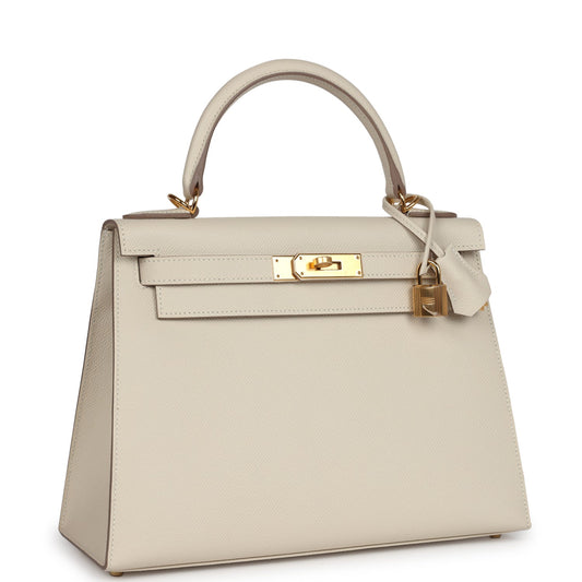 Hermes Kelly Sellier 28 Craie Epsom Gold Hardware