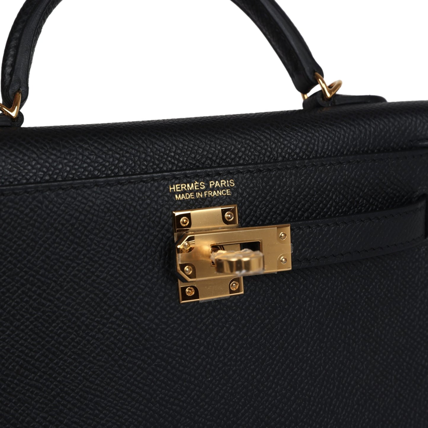 Hermes Kelly Sellier 20 Black Epsom Gold Hardware