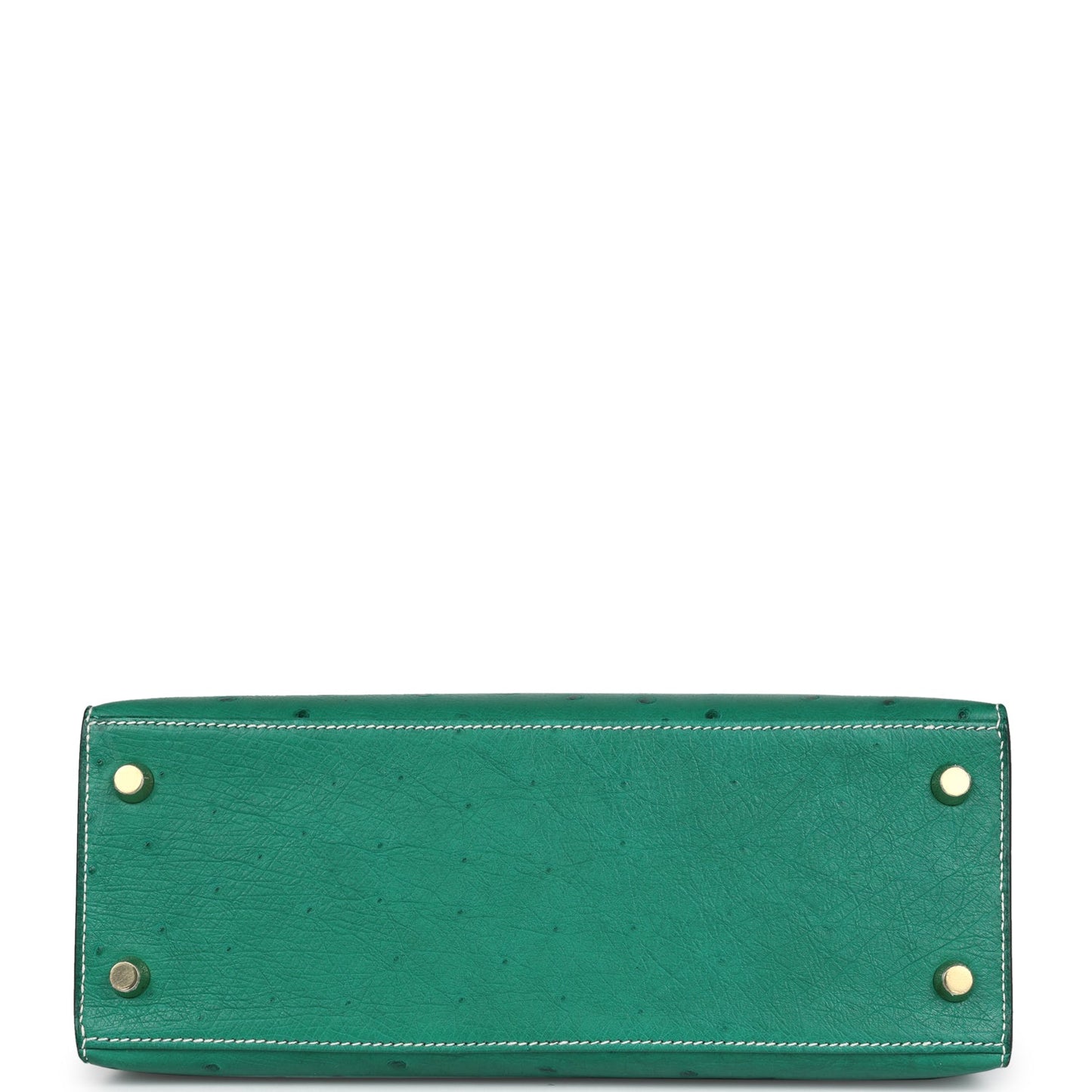 Hermes Kelly Sellier 25 Vert Vertigo and Bleu Iris Ostrich Brushed Gold Hardware