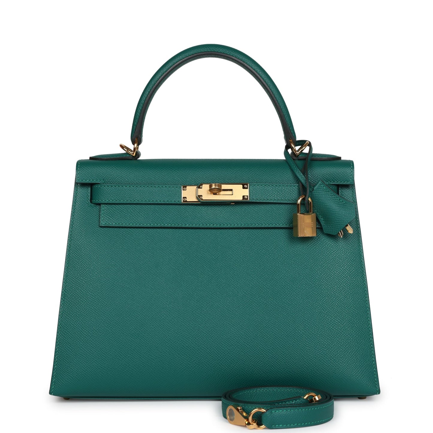 Hermes Kelly Sellier 28 Malachite Epsom Gold Hardware