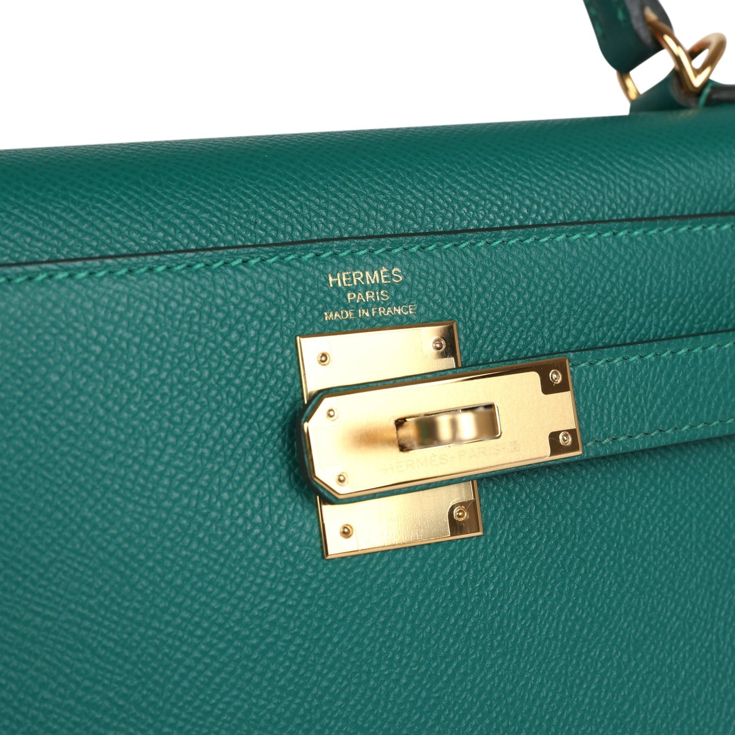 Hermes Kelly Sellier 28 Malachite Epsom Gold Hardware