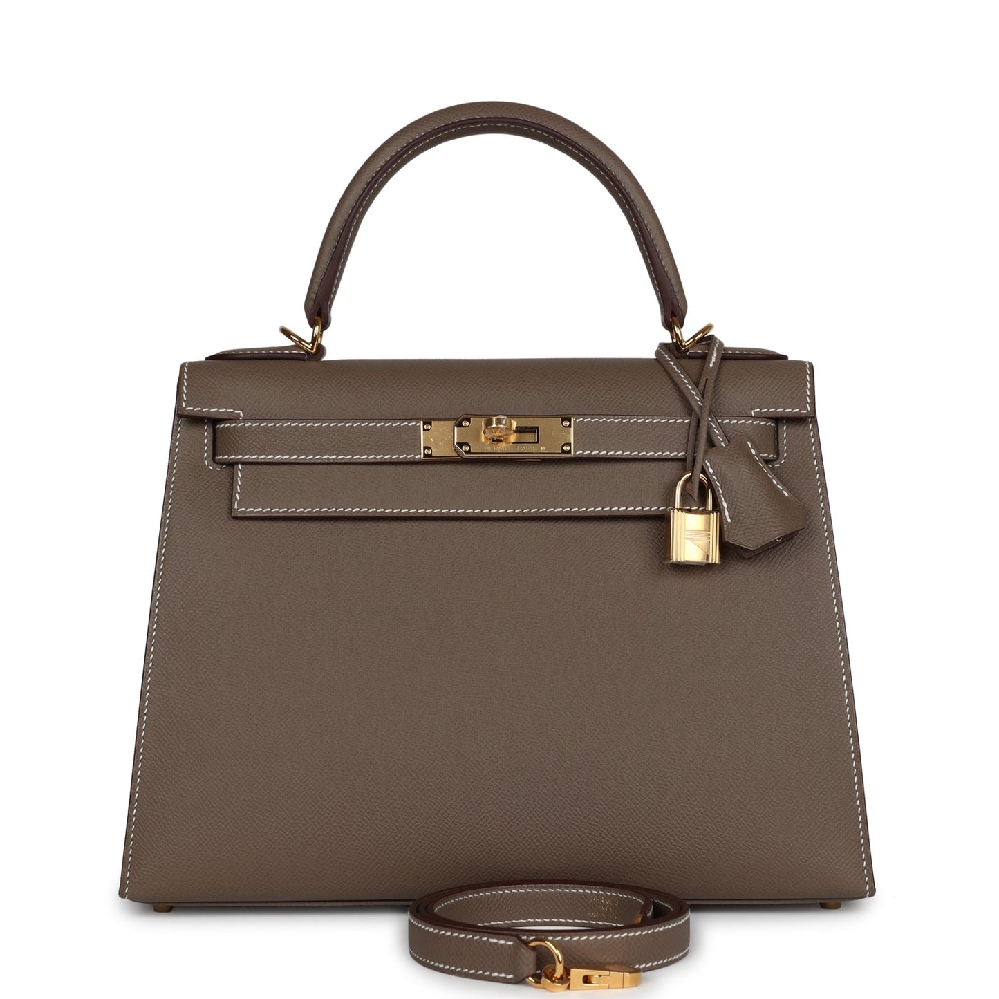 Hermes Kelly Sellier 28 Etoupe Epsom Gold Hardware