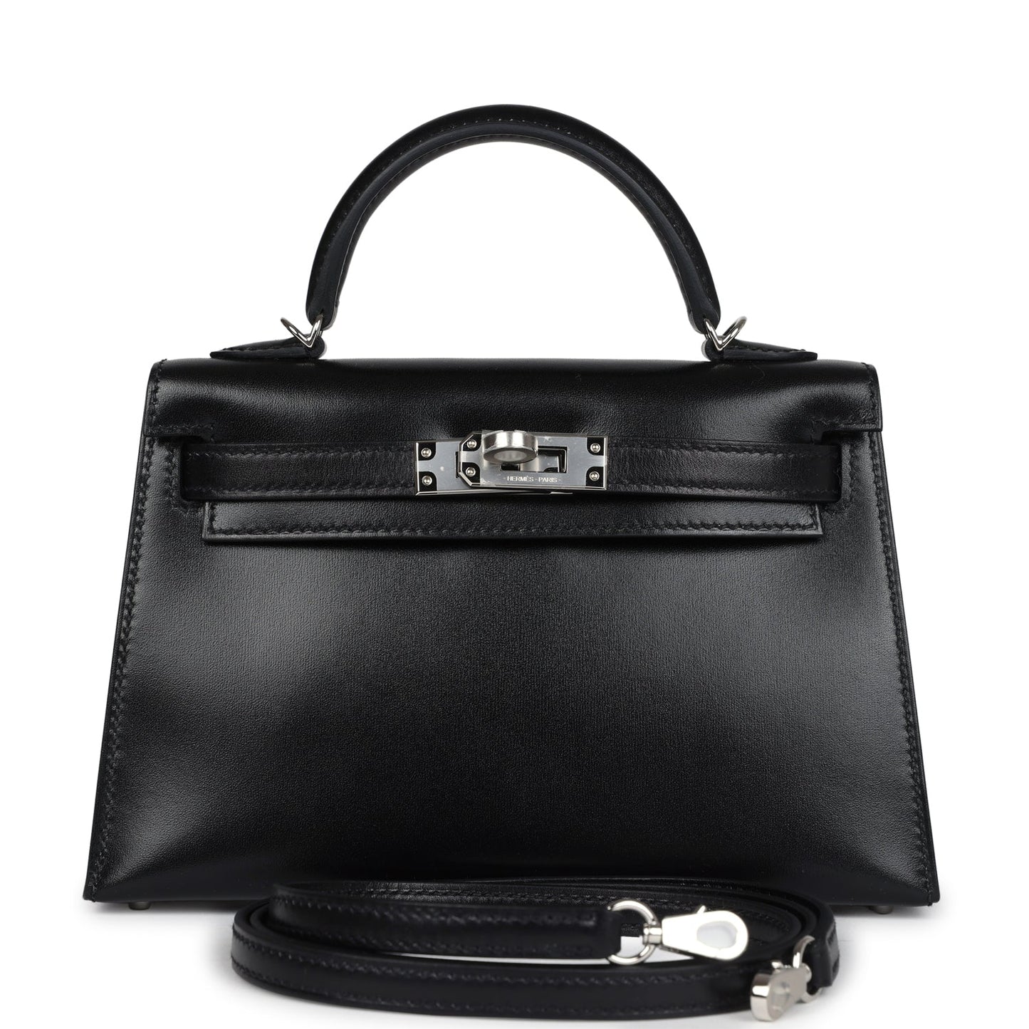 Hermes Kelly Sellier 20 Black Box Palladium Hardware