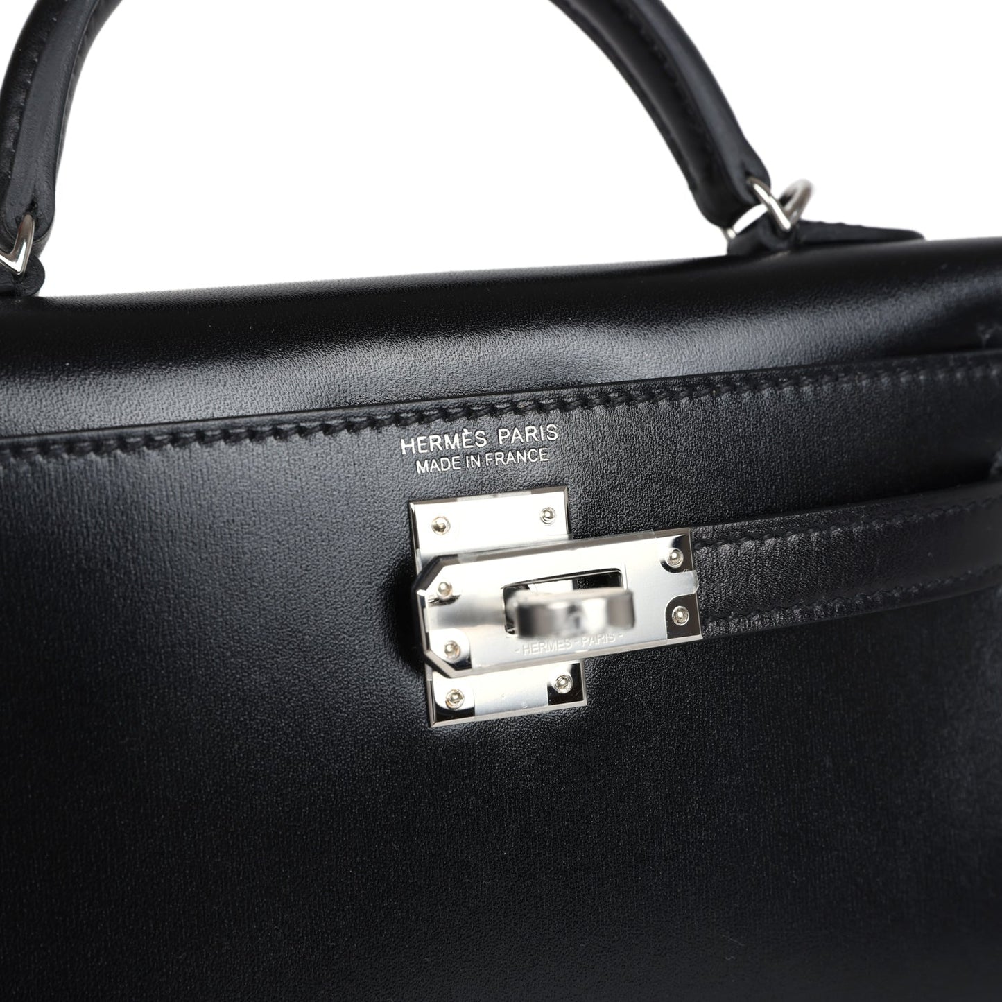 Hermes Kelly Sellier 20 Black Box Palladium Hardware