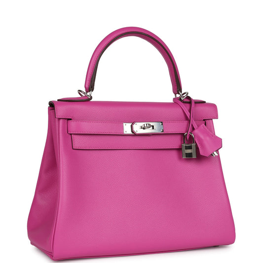 Hermes Kelly Retourne 28 Magnolia Evercolor Palladium Hardware