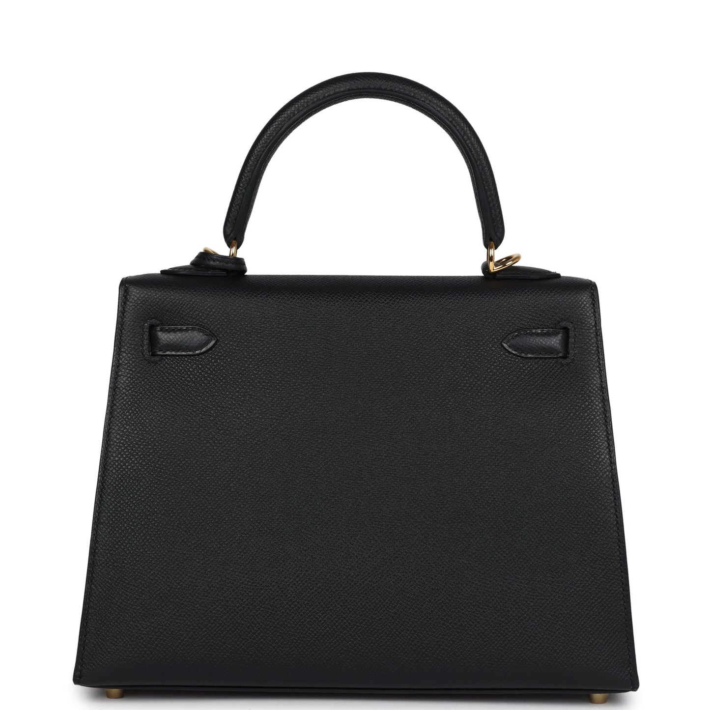 Hermes Kelly Sellier 25 Black Epsom Gold Hardware