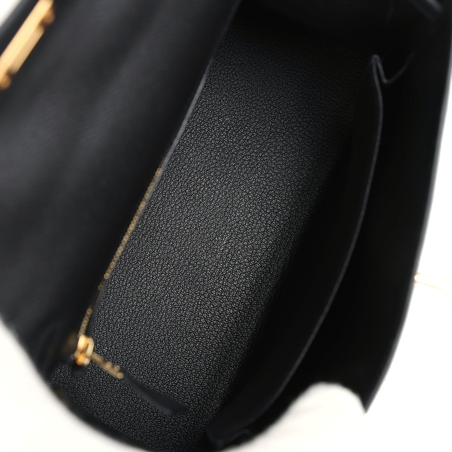 Hermes Kelly Sellier 25 Black Epsom Gold Hardware