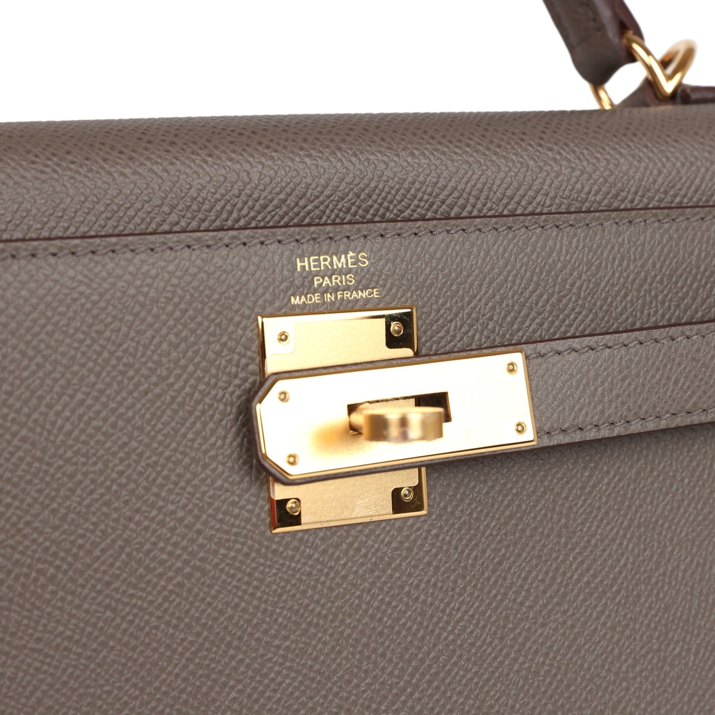 Hermes Kelly Sellier 28 Etain Epsom Gold Hardware