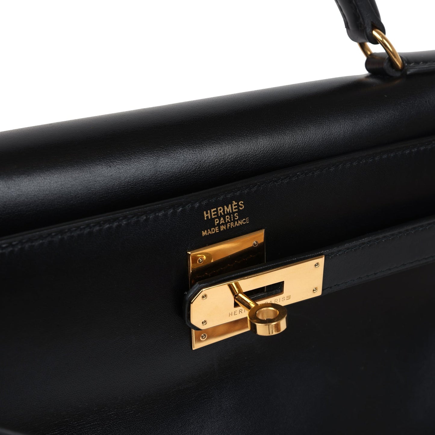 Hermes Kelly Retourne 32 Black Box Gold Hardware