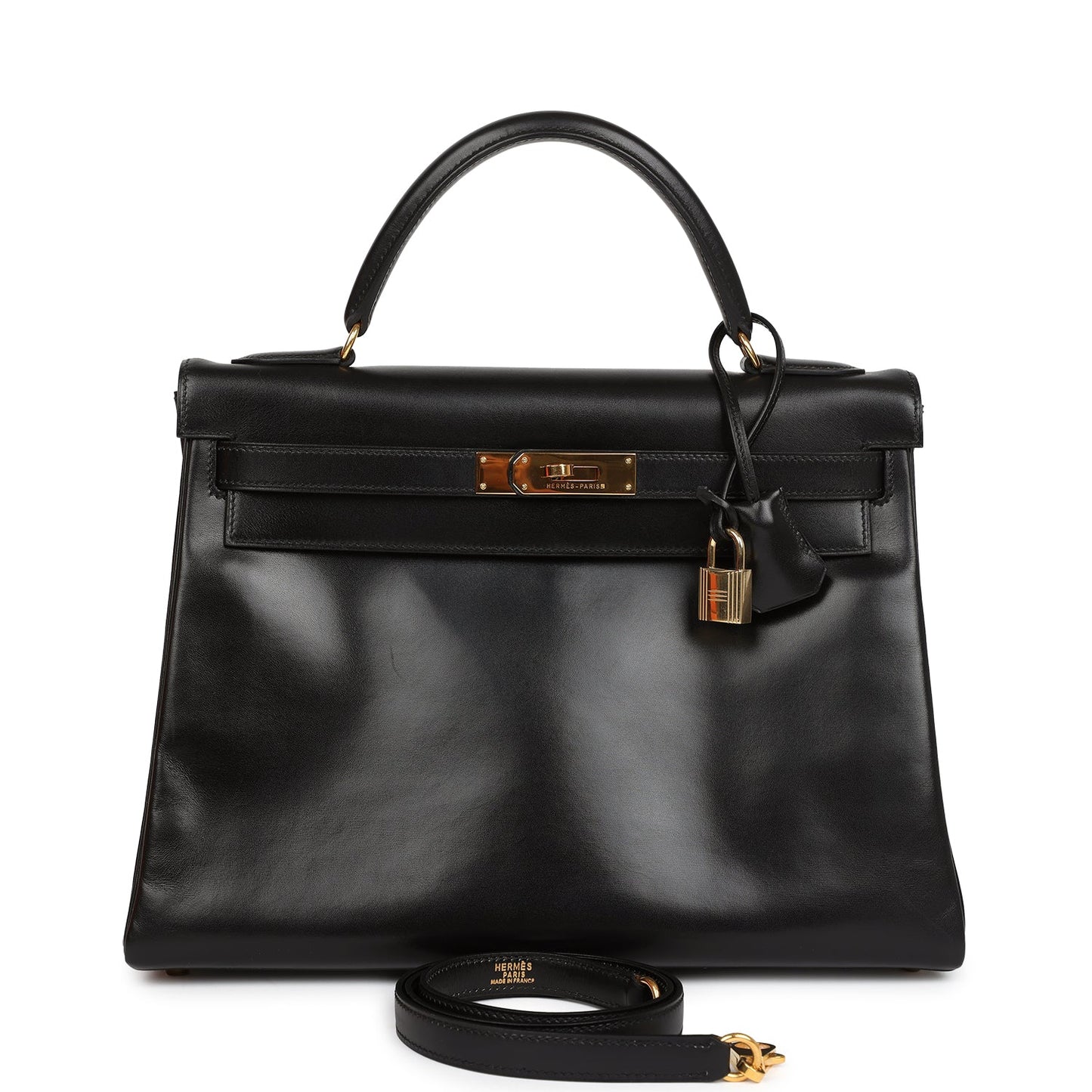 Hermes Kelly Retourne 32 Black Box Gold Hardware