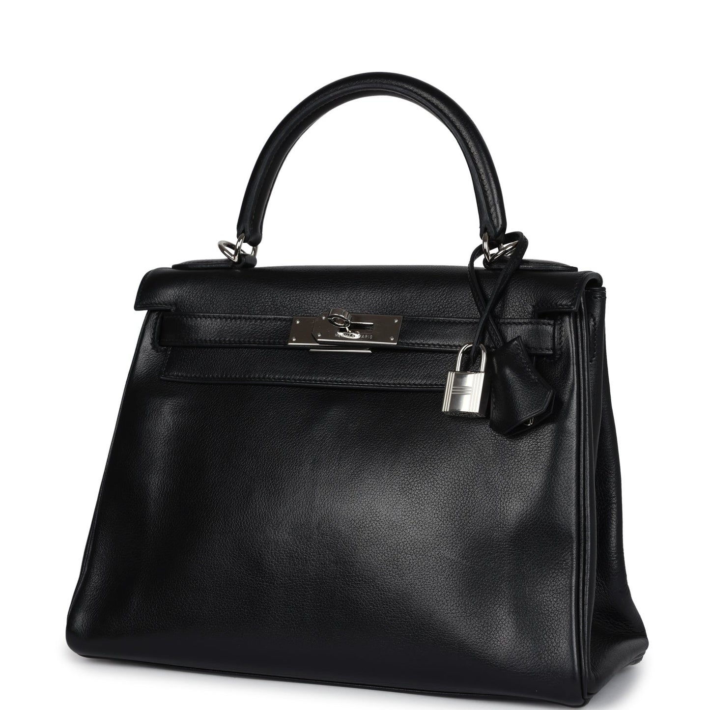 Hermes Kelly Retourne 28 Black Evergrain Palladium Hardware