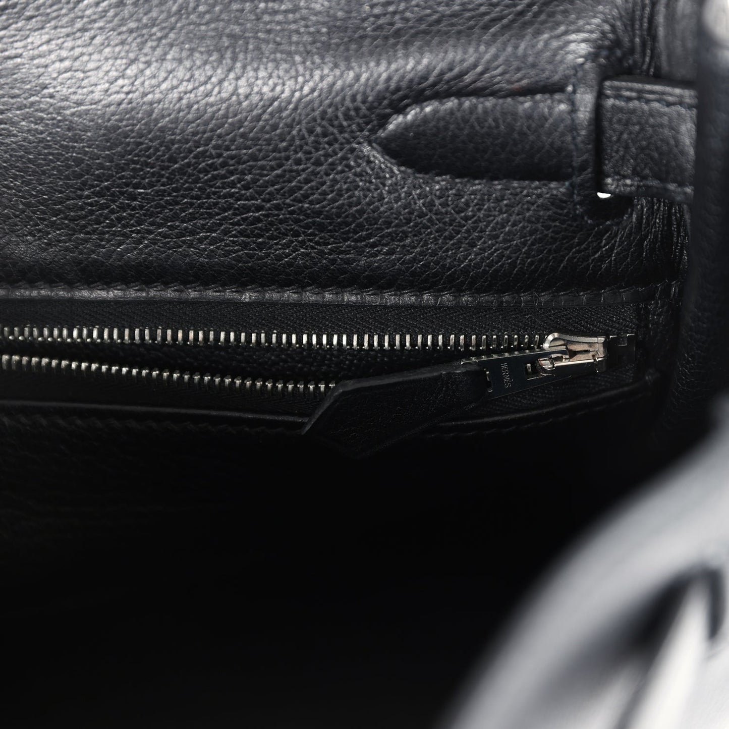 Hermes Kelly Retourne 28 Black Evergrain Palladium Hardware