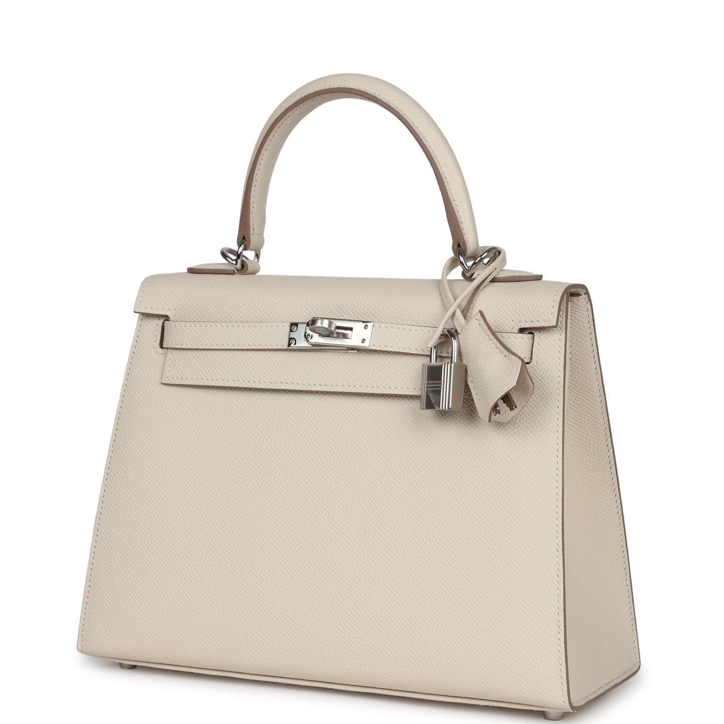 Hermes Kelly Sellier 25 Craie Epsom Palladium Hardware