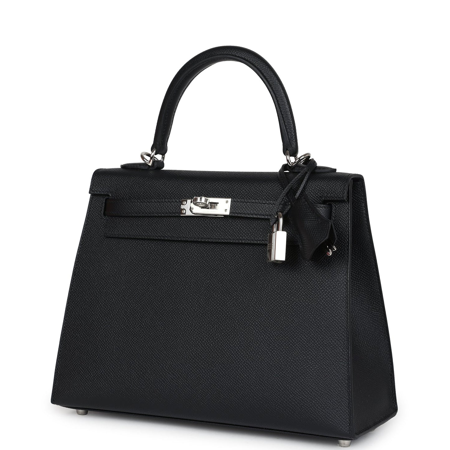 Hermes Kelly Sellier 25 Black Epsom Palladium Hardware