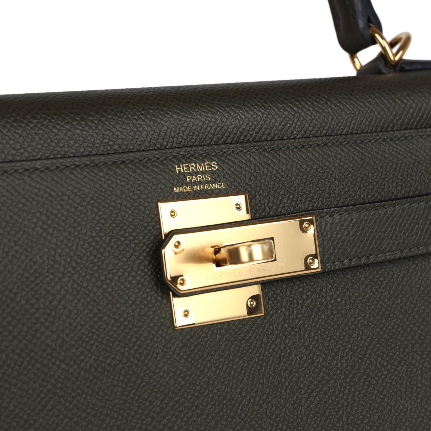 Hermes Kelly Sellier 28 Vert De Gris Epsom Gold Hardware