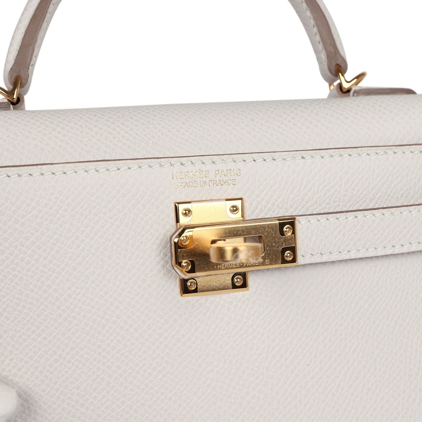 Hermes Kelly Sellier 20 Gris Pale Epsom Gold Hardware