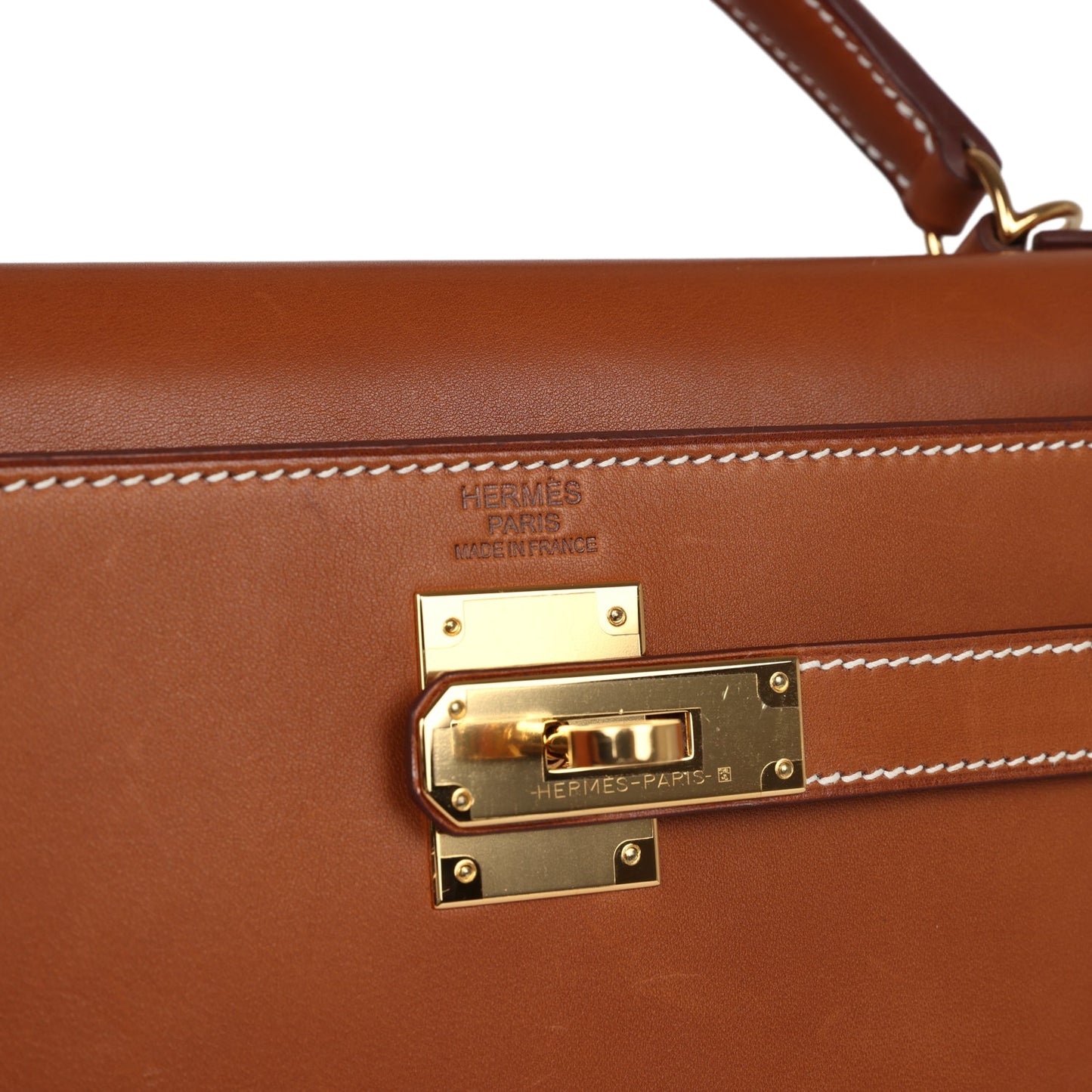 Hermes Sellier Kelly 32 Fauve Barenia Gold Hardware