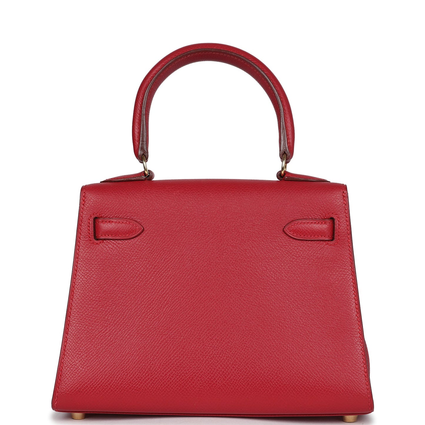 Vintage Hermes Kelly Sellier 20 Rouge Vif Courchevel Gold Hardware