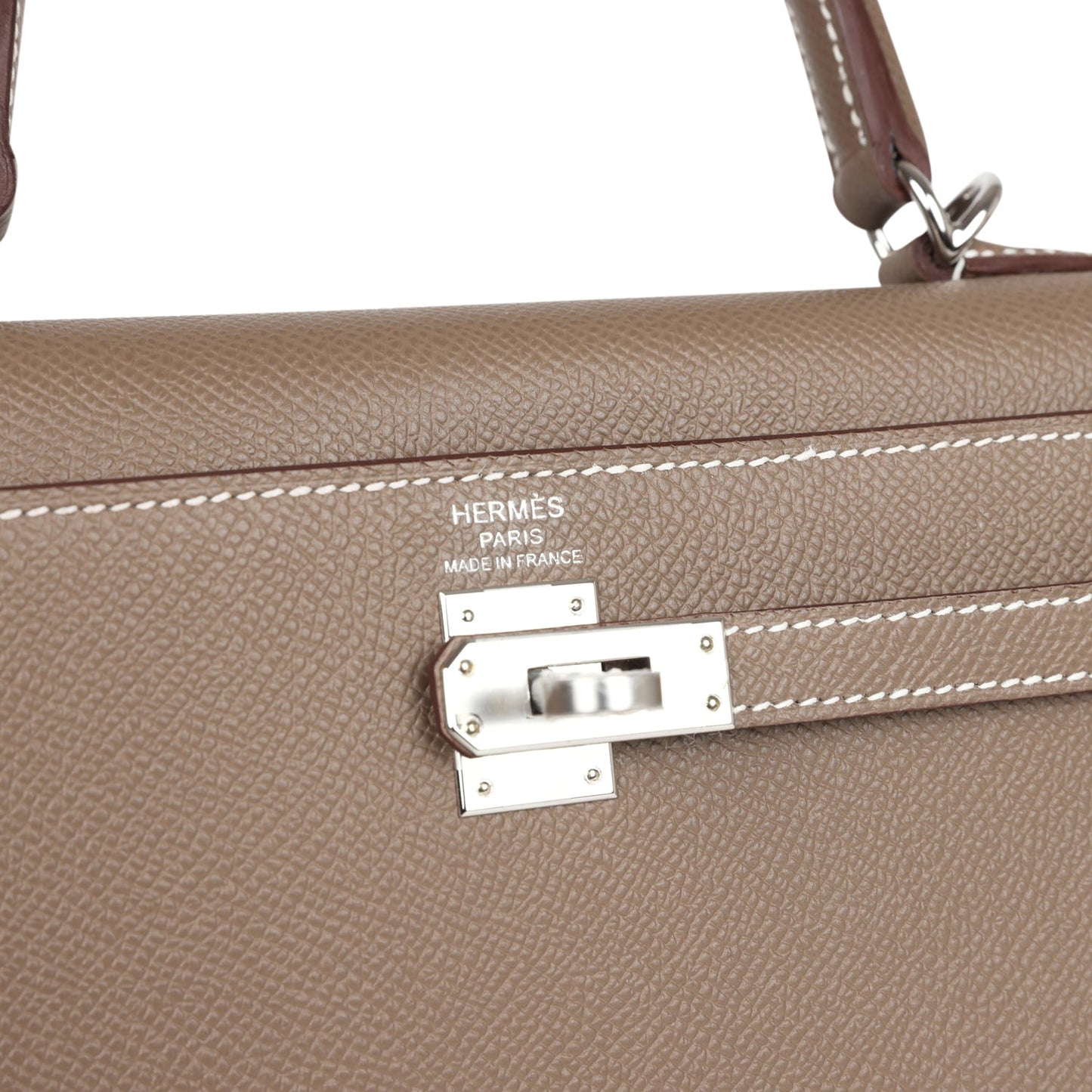 Hermes Kelly Sellier 25 Etoupe Epsom Palladium Hardware