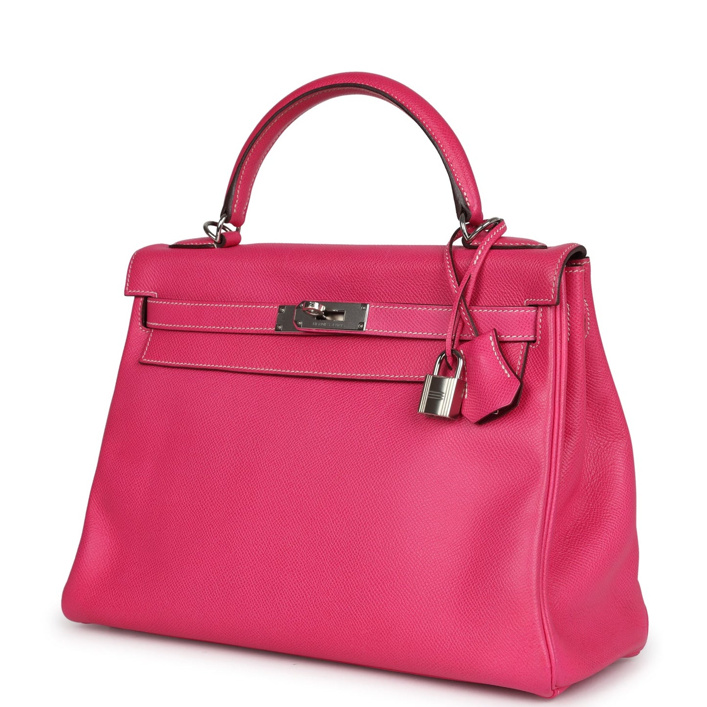 Hermes Kelly Retourne 32 Rose Tyrien Candy Epsom Palladium Hardware